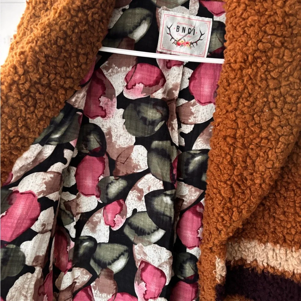 Women's Brown Sherpa Coat BNCI small - Picture 8 of 8